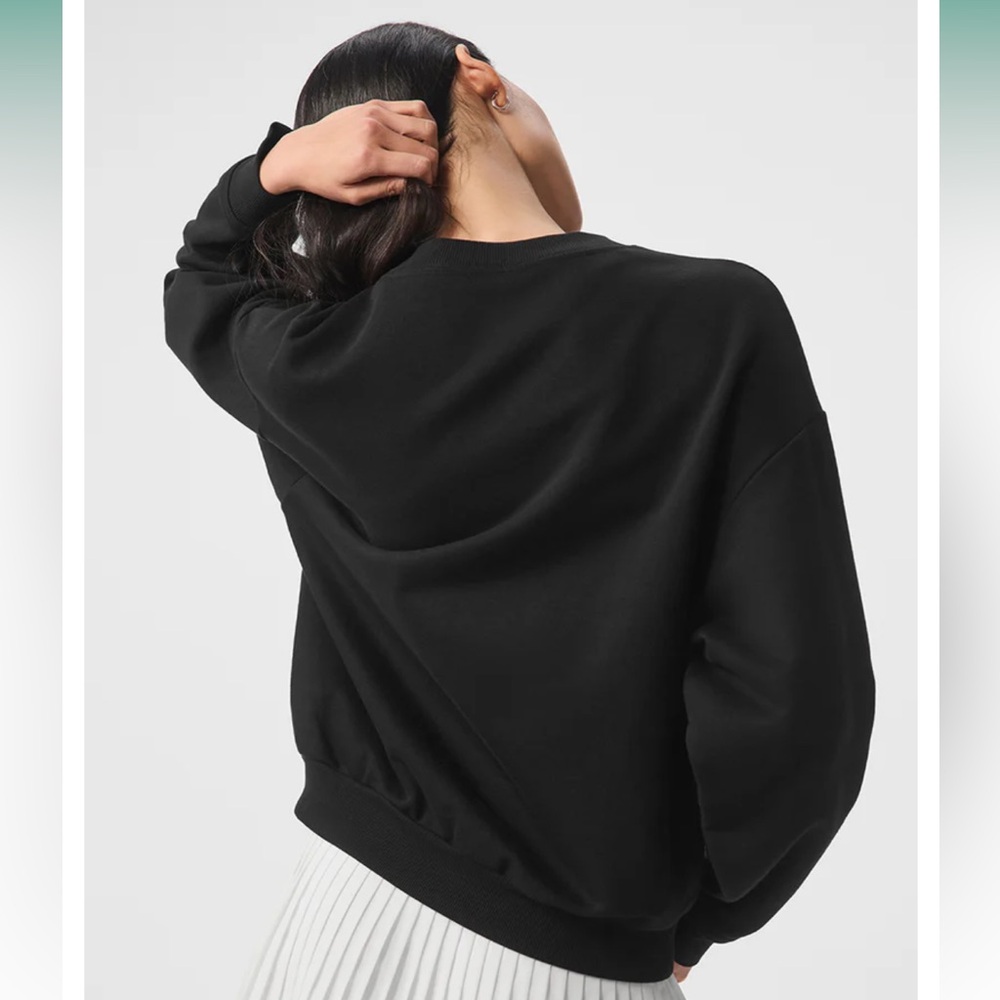 Alo yoga accolade crewneck - BLACK sweatshirt pull-over tee gym… - Picture 2 of 5